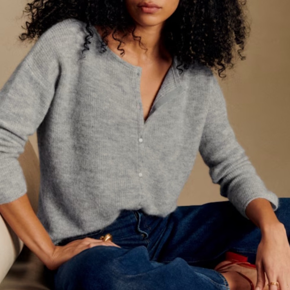 Sezane gaspard cardigan grey size XS